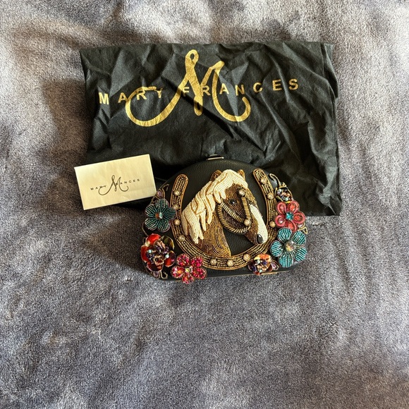 Mary Frances Black Floral Embellished Clutch - Picture 6 of 6